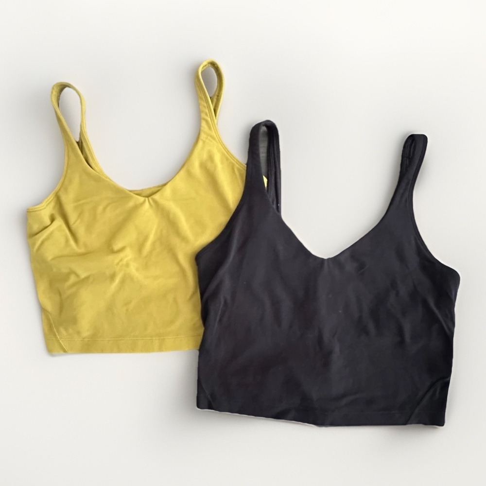 Title: Lululemon Align Tank Top Bundle Women's Size 4 Black Auric Gold Nulu Yoga